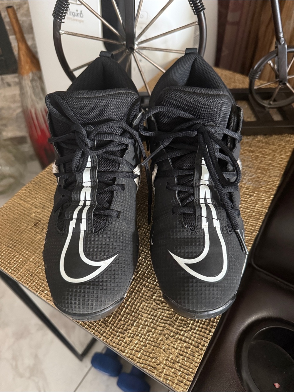 Nike Black Kids Sneakers with White Swoosh Detailing